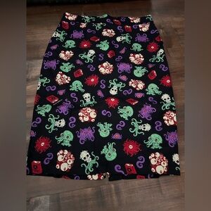 Colorful Cthulhu print skirt